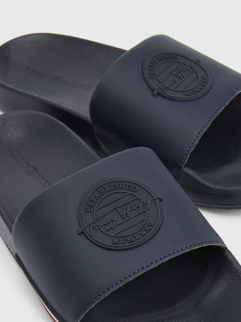 Férfi Tommy Hilfiger Signature pool Slide Kék | HU 1426CTV